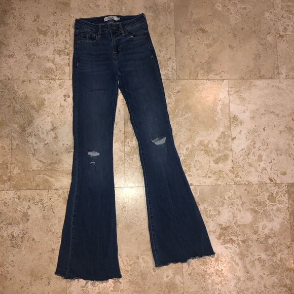 Hidden Jeans stretch Flare high waist w raw hem size 25 used - Picture 3 of 13